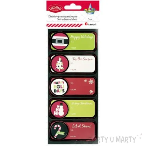 naklejki swiateczne etykiety na prezenty titanum 5 szt