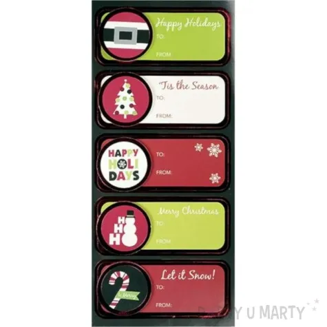 naklejki swiateczne etykiety na prezenty titanum 5 szt