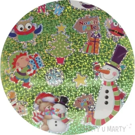 naklejki swiatecznie i zielono foliowe holo brewis 17 szt