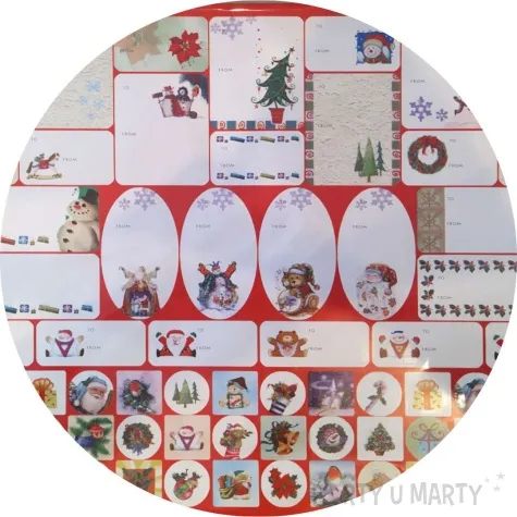 naklejki swiateczny mix etykiet na prezenty brewis 140 szt