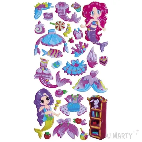 naklejki syrenki i sukienki mix titanum 28 szt