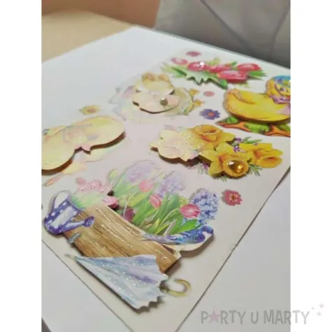 naklejki trojwymiarowe wielkanocne kwiaty i zajace brewis