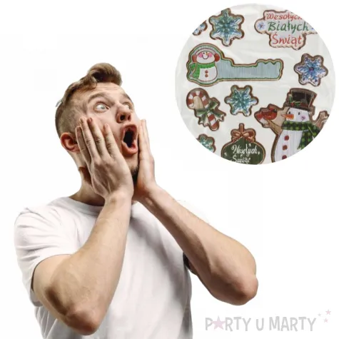 naklejki wesolych swiat mix foliowe brewis 14 szt
