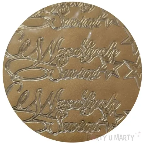 naklejki wesolych swiat zyczenia i gwiazdki zlote aliga 10x23 cm