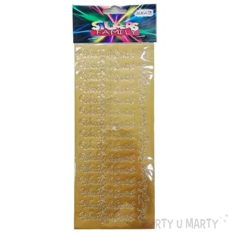 naklejki wesolych swiat zyczenia zlote aliga 10x23 cm