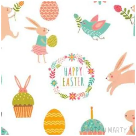 naklejki wielkanoc happy easter kroliczki pisanki titanum 20 szt