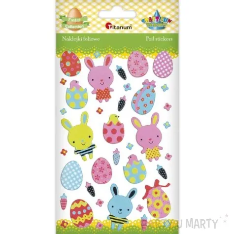 naklejki wielkanoc kroliczki i pisanki titanum 38 szt