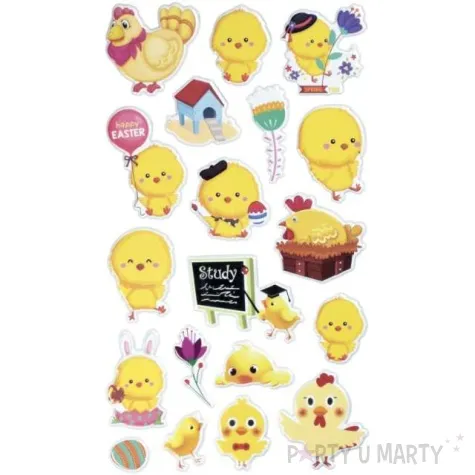 naklejki wielkanoc kurczaczki happy easter titanum 19 szt