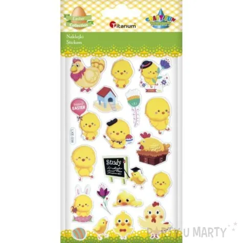 naklejki wielkanoc kurczaczki happy easter titanum 19 szt