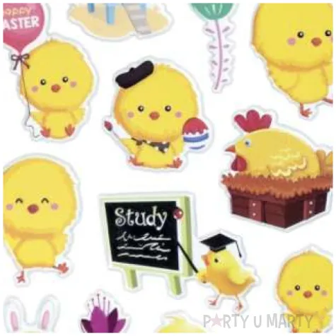 naklejki wielkanoc kurczaczki happy easter titanum 19 szt