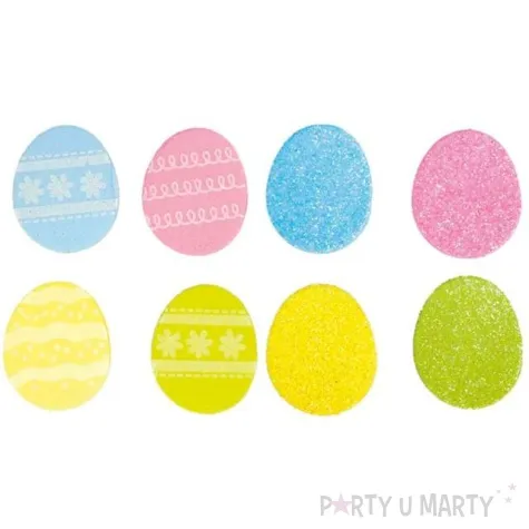 naklejki wielkanoc pisanki brokatowe titanum 24 szt