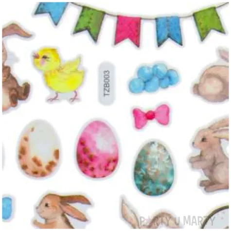 naklejki wielkanoc pisanki i zajaczki titanum 22 szt