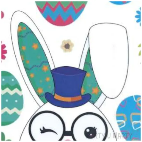 naklejki wielkanoc zajaczek w okularach elektrostatyczne titanum 13 szt