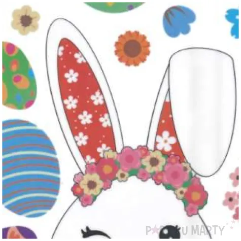 naklejki wielkanoc zajaczek w wianuszku elektrostatyczne titanum 15 szt