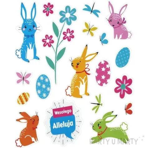 naklejki wielkanoc zajaczki wesolego alleluja titanum 30 szt