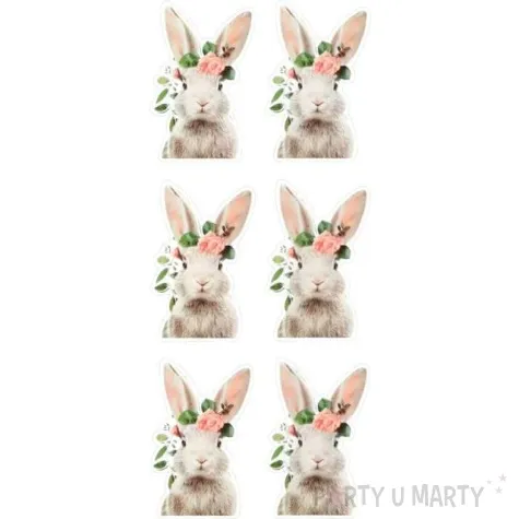 naklejki wielkanoc zajaczki z kwiatkami