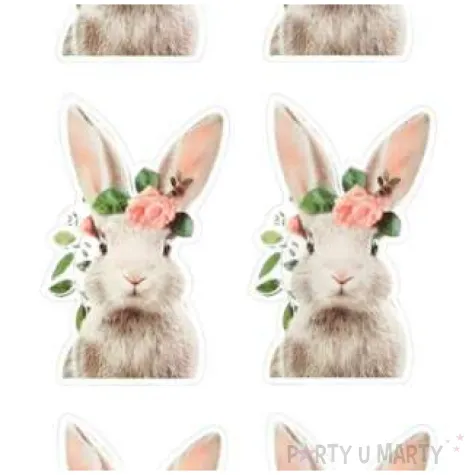 naklejki wielkanoc zajaczki z kwiatkami