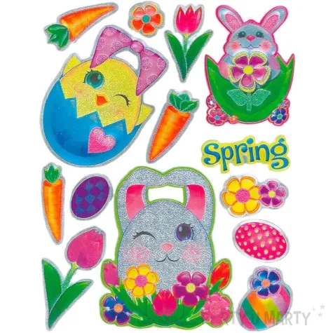 naklejki wielkanocne ksztalty xl z marchewkami titanum 18 szt