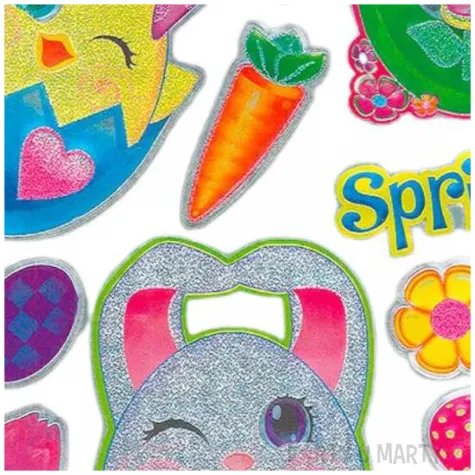 naklejki wielkanocne ksztalty xl z marchewkami titanum 18 szt