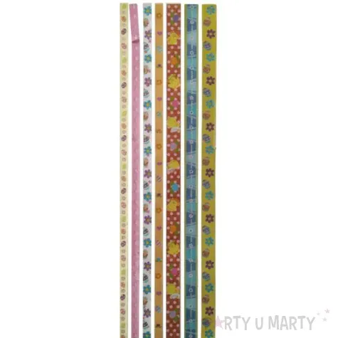 naklejki wielkanocne paski w kwiaty brewis 19 cm 7 szt