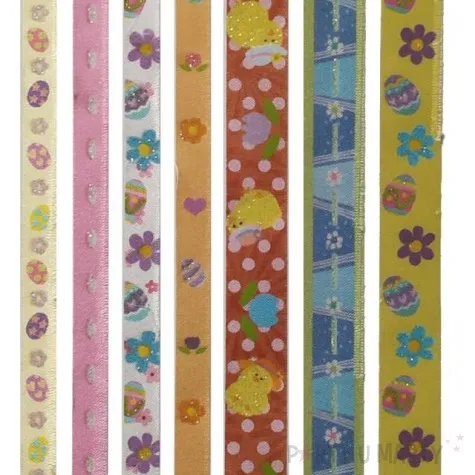 naklejki wielkanocne paski w kwiaty brewis 19 cm 7 szt