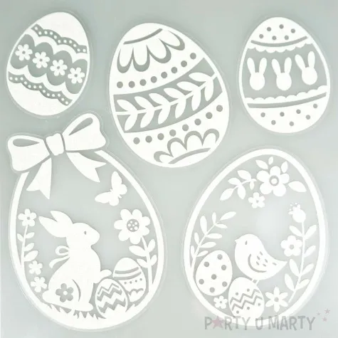 naklejki wielkanocne pisanki bialy arpex 5 szt