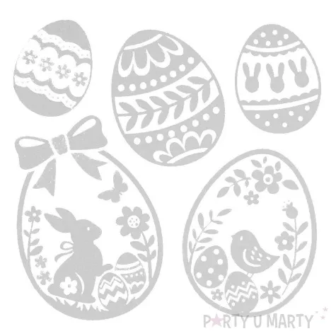 naklejki wielkanocne pisanki bialy arpex 5 szt