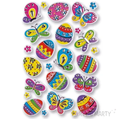 naklejki wielkanocne pisanki i motylki titanum