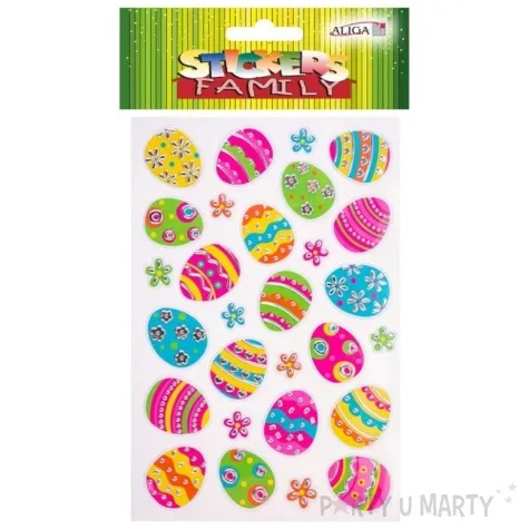 naklejki wielkanocne pisanki mix aliga 28 szt