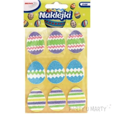 naklejki wielkanocne pisanki z brokatem brewis 9 szt