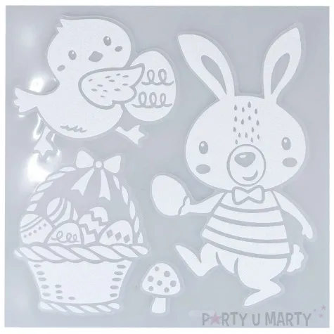 naklejki wielkanocne zajaczek i koszyczek bialy arpex 4 szt