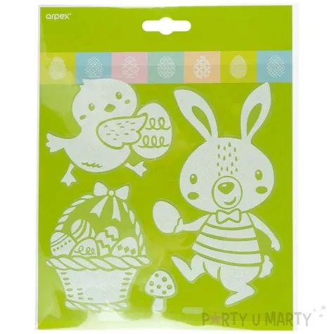 naklejki wielkanocne zajaczek i koszyczek bialy arpex 4 szt