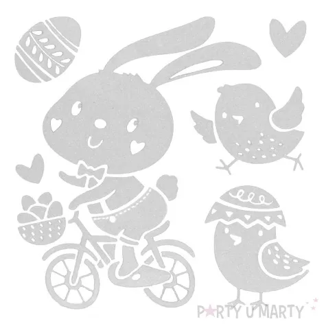 naklejki wielkanocne zajaczek i kurczaczki bialy arpex 5 szt