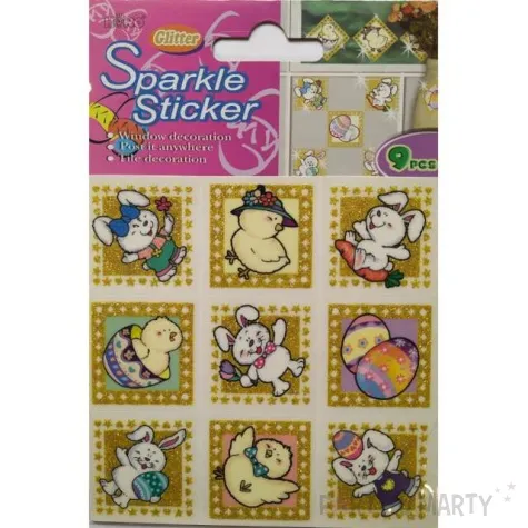 naklejki wielkanocne zajaczki kurczaczki i pisanki brewis 9 szt