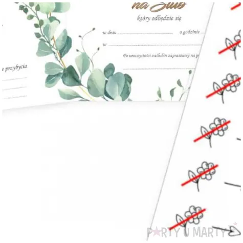 naklejki wkladki do zaproszen slub rebus kwiaty i butelka 8 szt