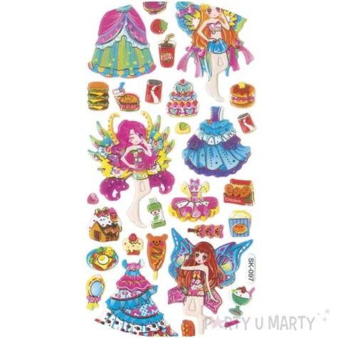 naklejki wrozki i sukienki mix titanum 28 szt