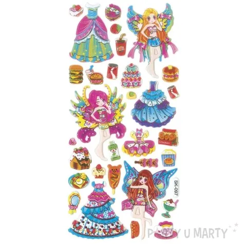 naklejki wrozki i sukienki mix titanum 28 szt