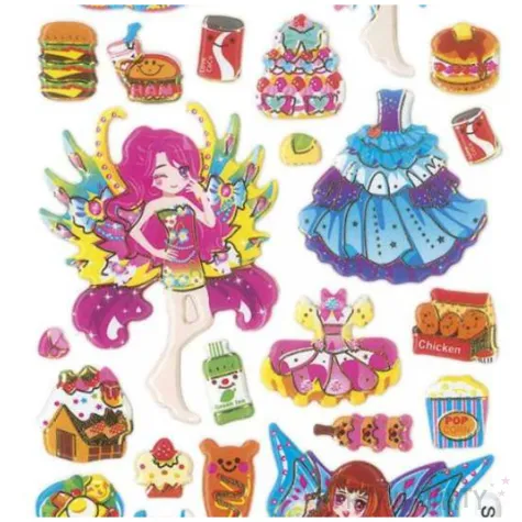 naklejki wrozki i sukienki mix titanum 28 szt