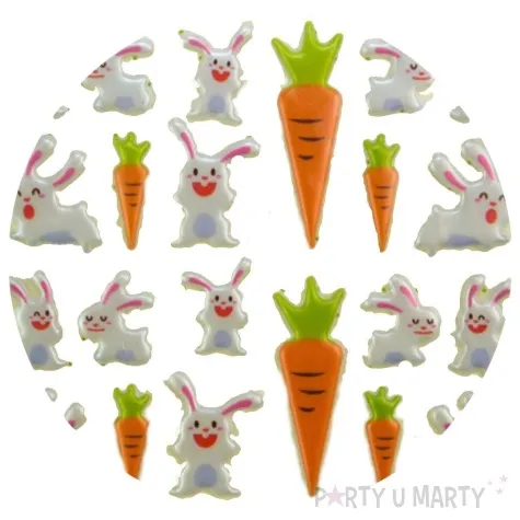 naklejki wypukle kroliki i marchewki aprex