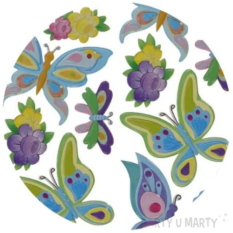 naklejki wypukle motyle i kwiaty titanum