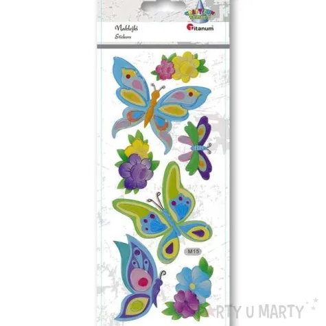 naklejki wypukle motyle i kwiaty titanum