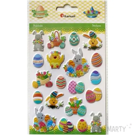 naklejki wypukle wielkanocna mieszanka titanum 20 szt