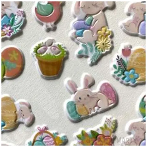 naklejki wypukle wielkanocne kroliczki na blistrze titanum 20 szt