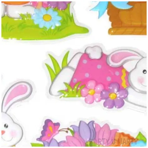 naklejki wypukle wielkanocne kroliki aprex