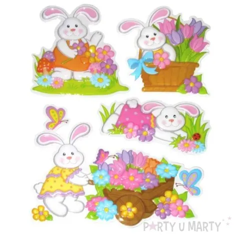 naklejki wypukle wielkanocne kroliki aprex