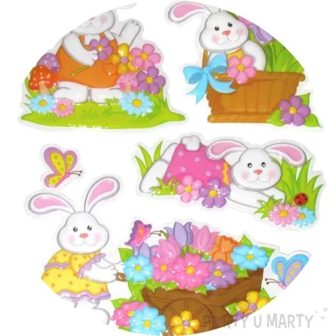 naklejki wypukle wielkanocne kroliki aprex