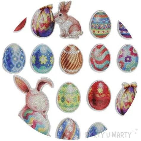 naklejki wypukle wielkanocne pisanki i zajace titanum