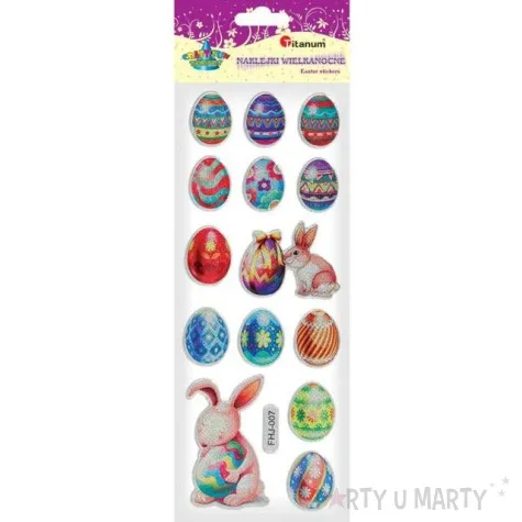 naklejki wypukle wielkanocne pisanki i zajace titanum
