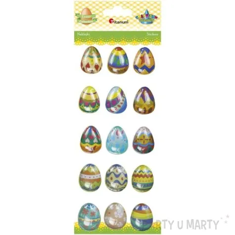 naklejki wypukle wielkanocne pisanki titanum 15 szt