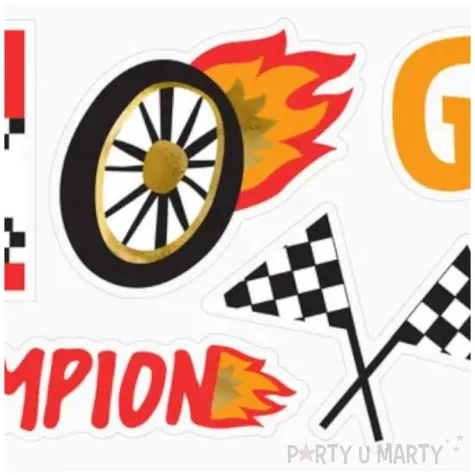 naklejki wyscigi go champion partydeco 6 szt